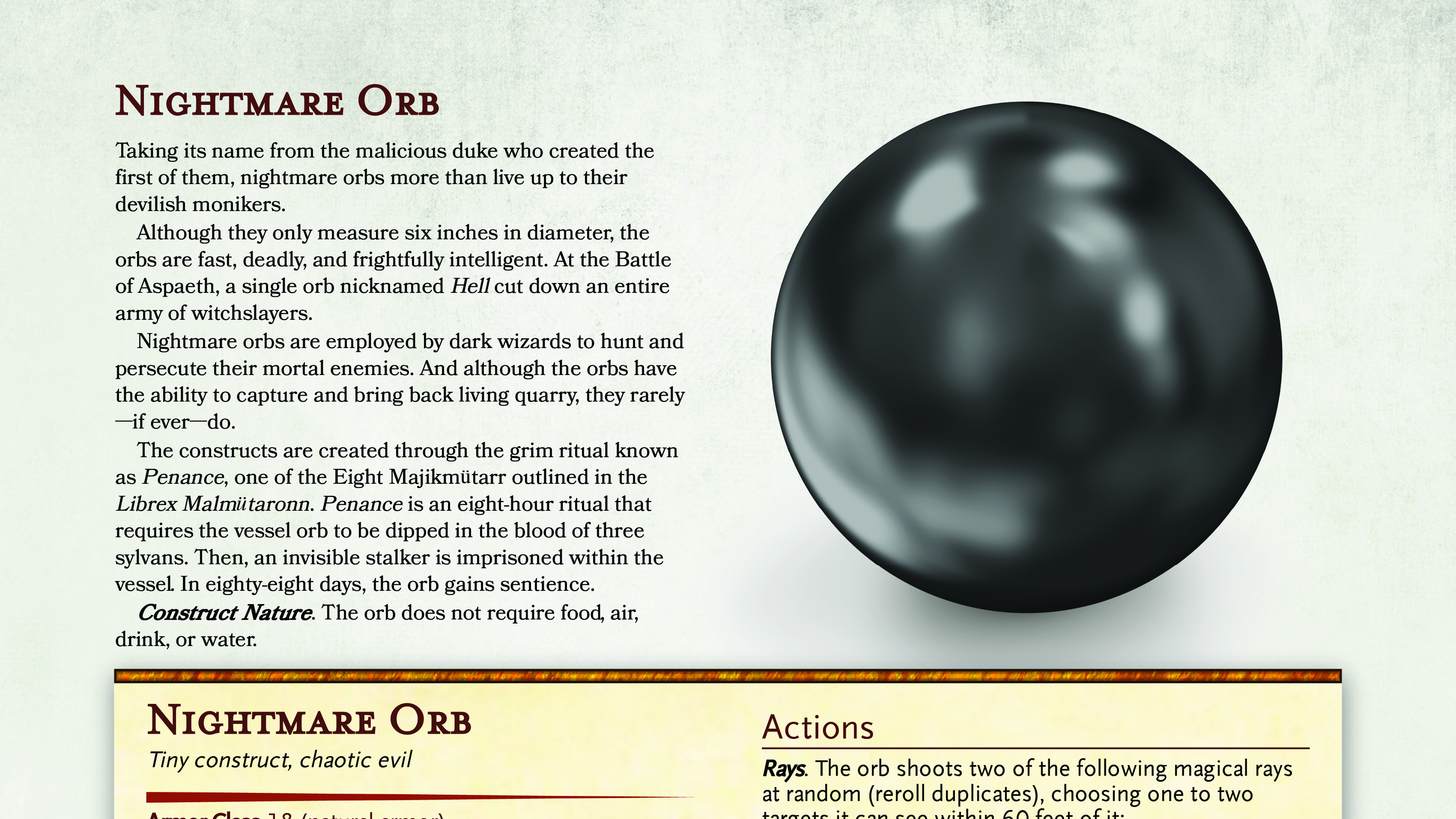 Nightmare Orb | New Monster for Fifth Edition