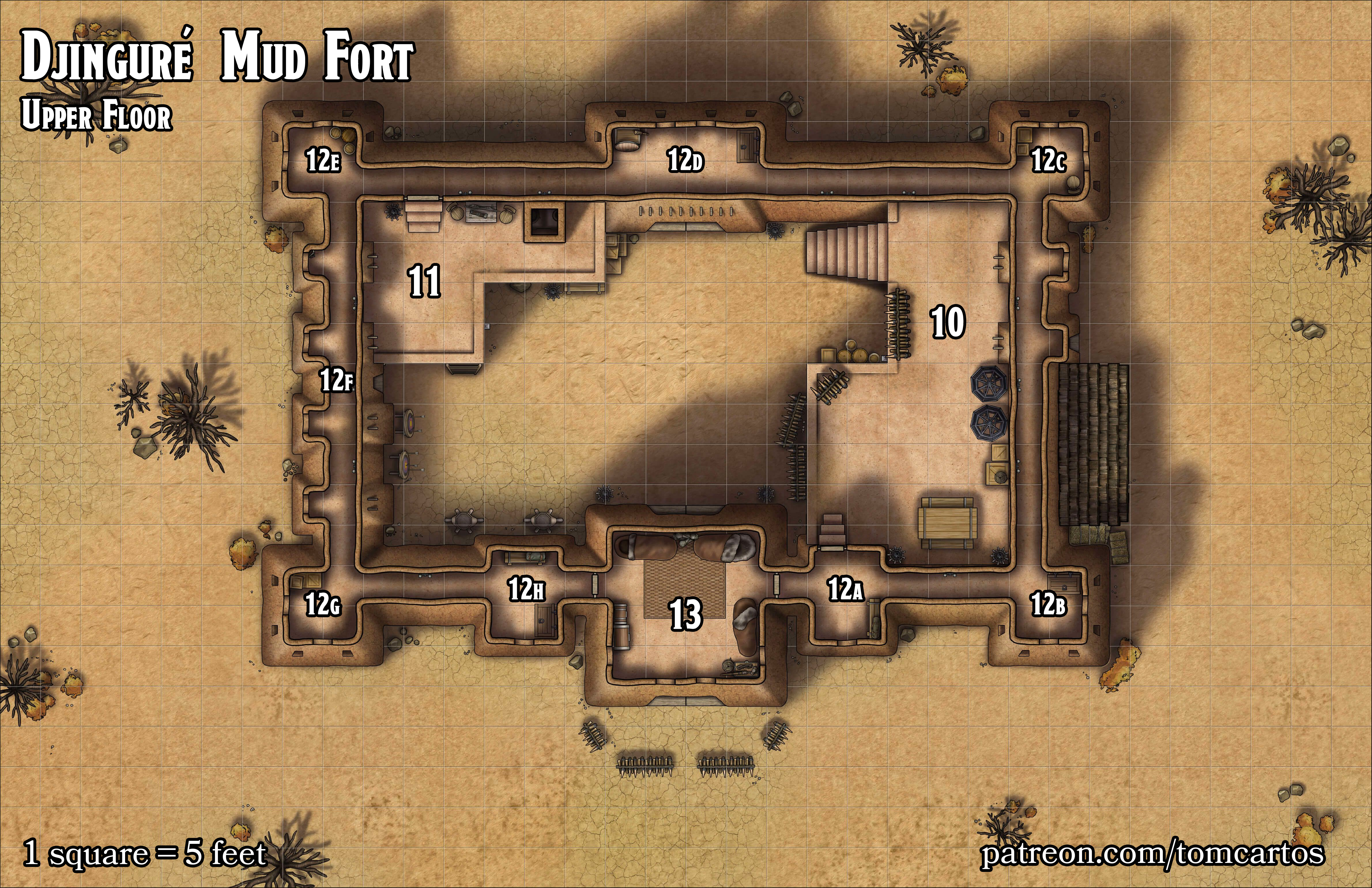 mudfort-upper-floor – FREE Fifth Edition Monsters, Maps, and More